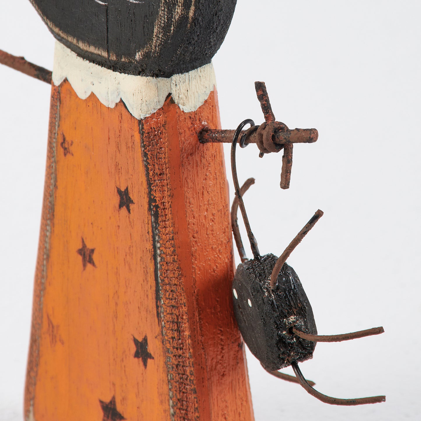 PBK Halloween Decor - Prim Wood Chunky Black Cat Sitter Tier Tray