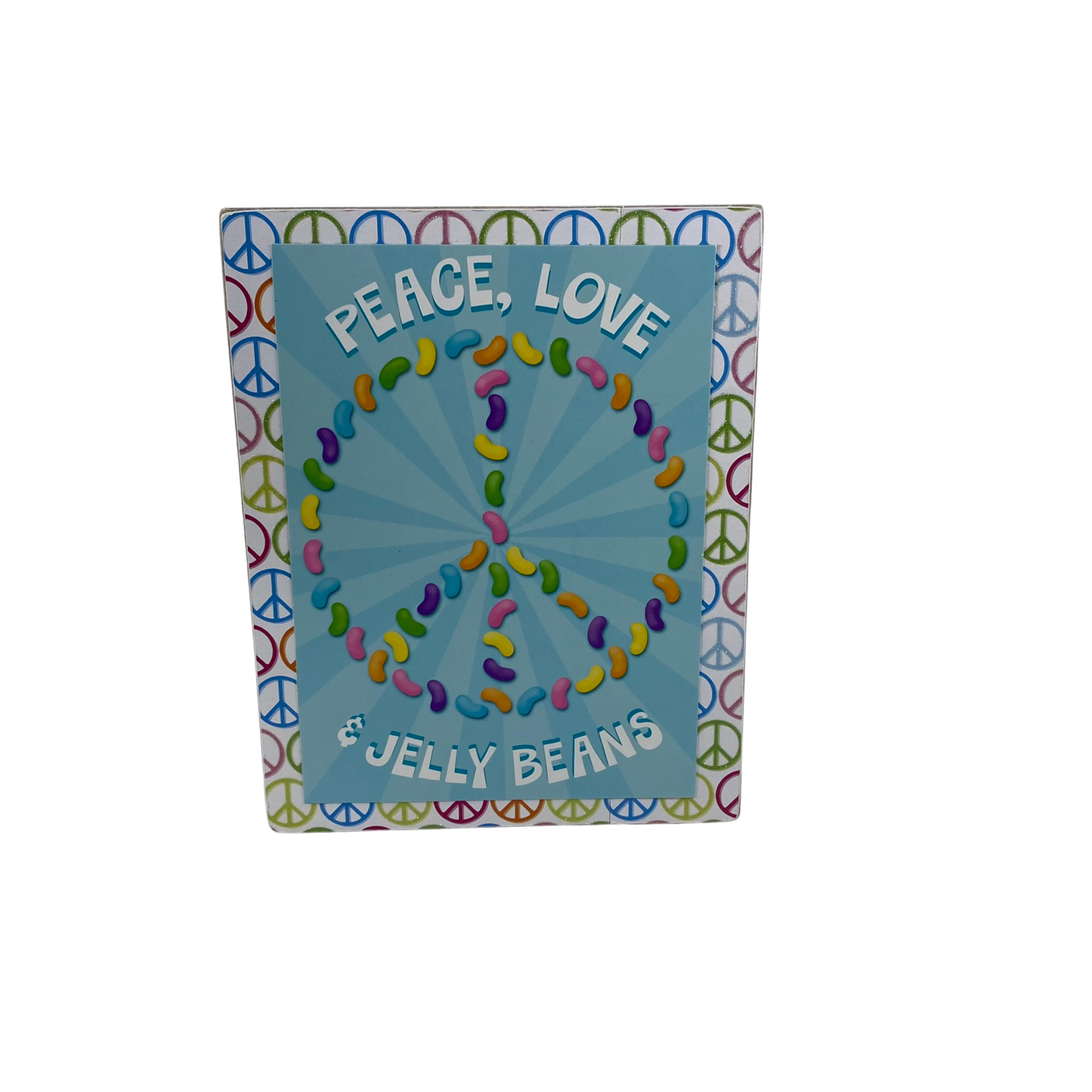 AGD Easter Decor - Peace Love and Jelly Beans Reversible Block Sign