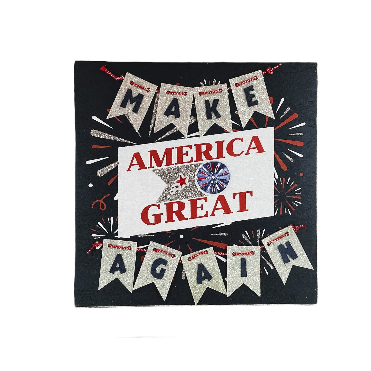 AGD Patriotic Decor - MAGA Make America Great Again Box Sign