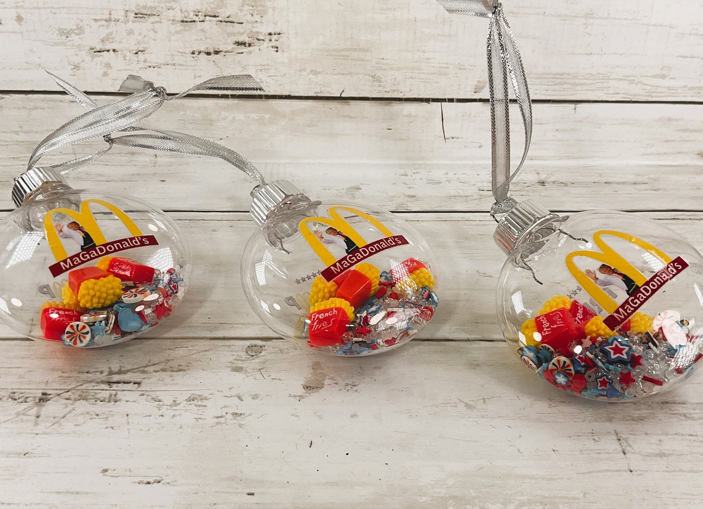 AGD Patriotic Decor - Trump Vance Lovin It French Fries Ornaments 3pc