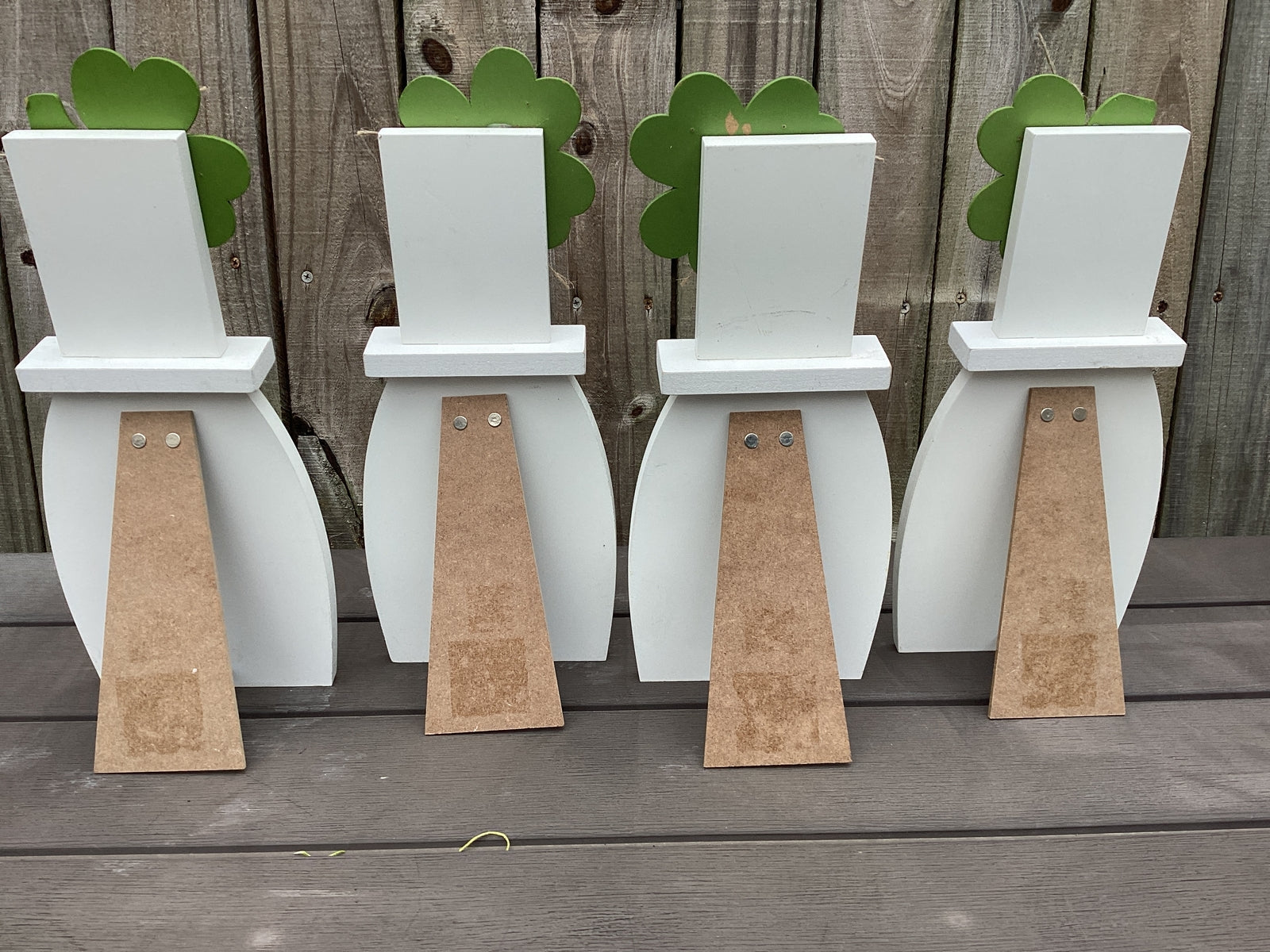 AGD St Patricks Decor - Irish Leprechaun Gnome Easel back Signs 4pc