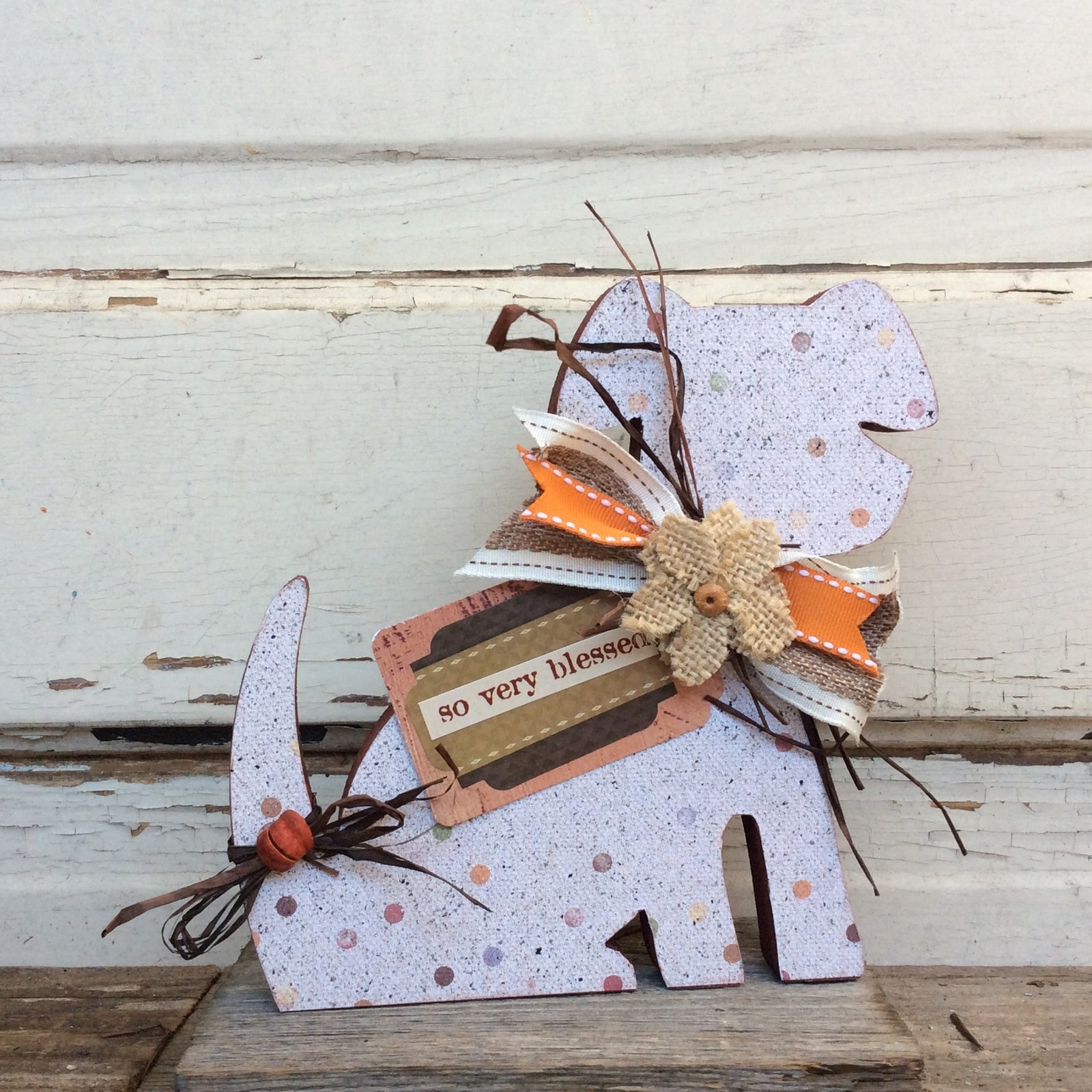 AGD Fall Decor - So Very Blessed Prim Dog Display