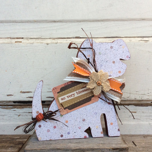 AGD Fall Decor - So Very Blessed Prim Dog Display