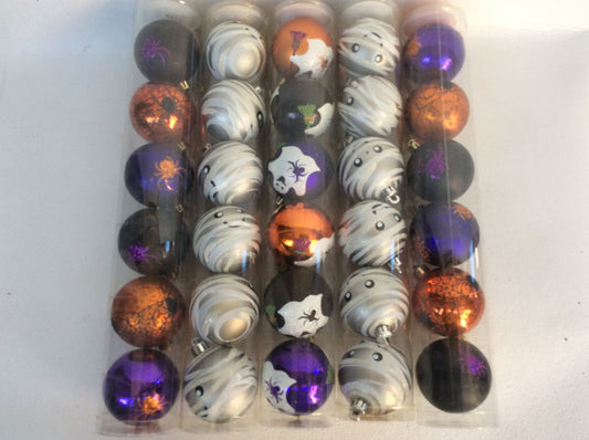 Darice Halloween Decor - Plastic Ornaments Bulbs Spiders Ghost Mummy 5 Sets