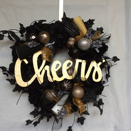 AG Designs New Years Decor - Elegant Cheers Black Rose Lighted Wreath