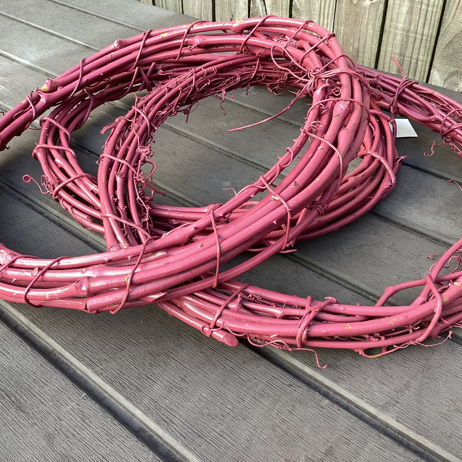 Darice Floral Craft Supply - 18-inch Pink Painted Grapevine Wreath 3pc Set