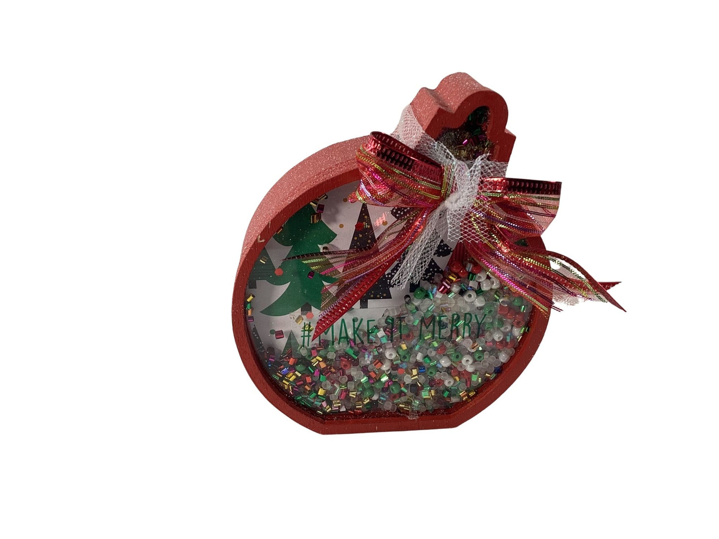 Christmas Decor -  Ornament Bulbs Chunky Wood Shaker Sitters 3pc Set