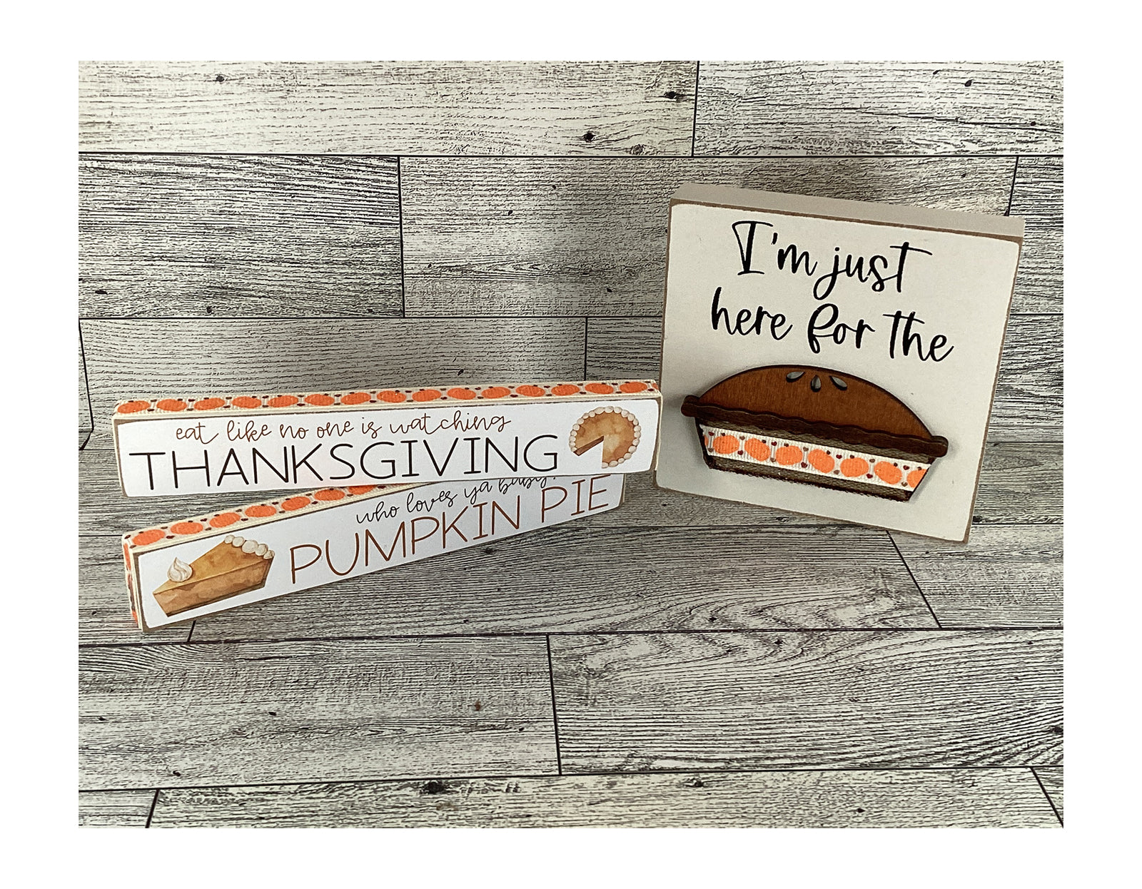 AGD  Fall Decor - Pumpkin Pie Thanksgiving Tier Tray Sign Decor 3pc