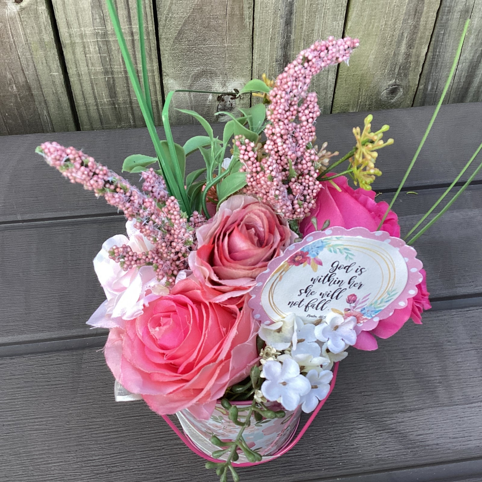 AGD Spring Decor - Mother's Day Psalm 46:5 Floral Display