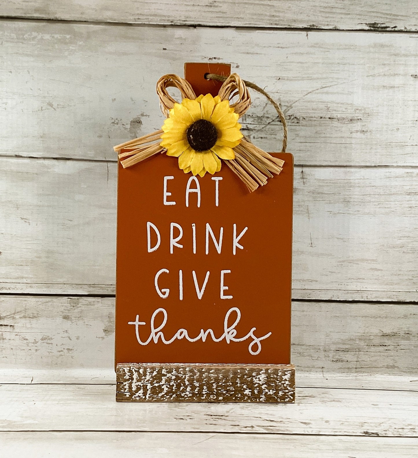 AGD Fall Decor - Eat Drink Give Thanks Small Cutting Board Rolling Pin 2pc