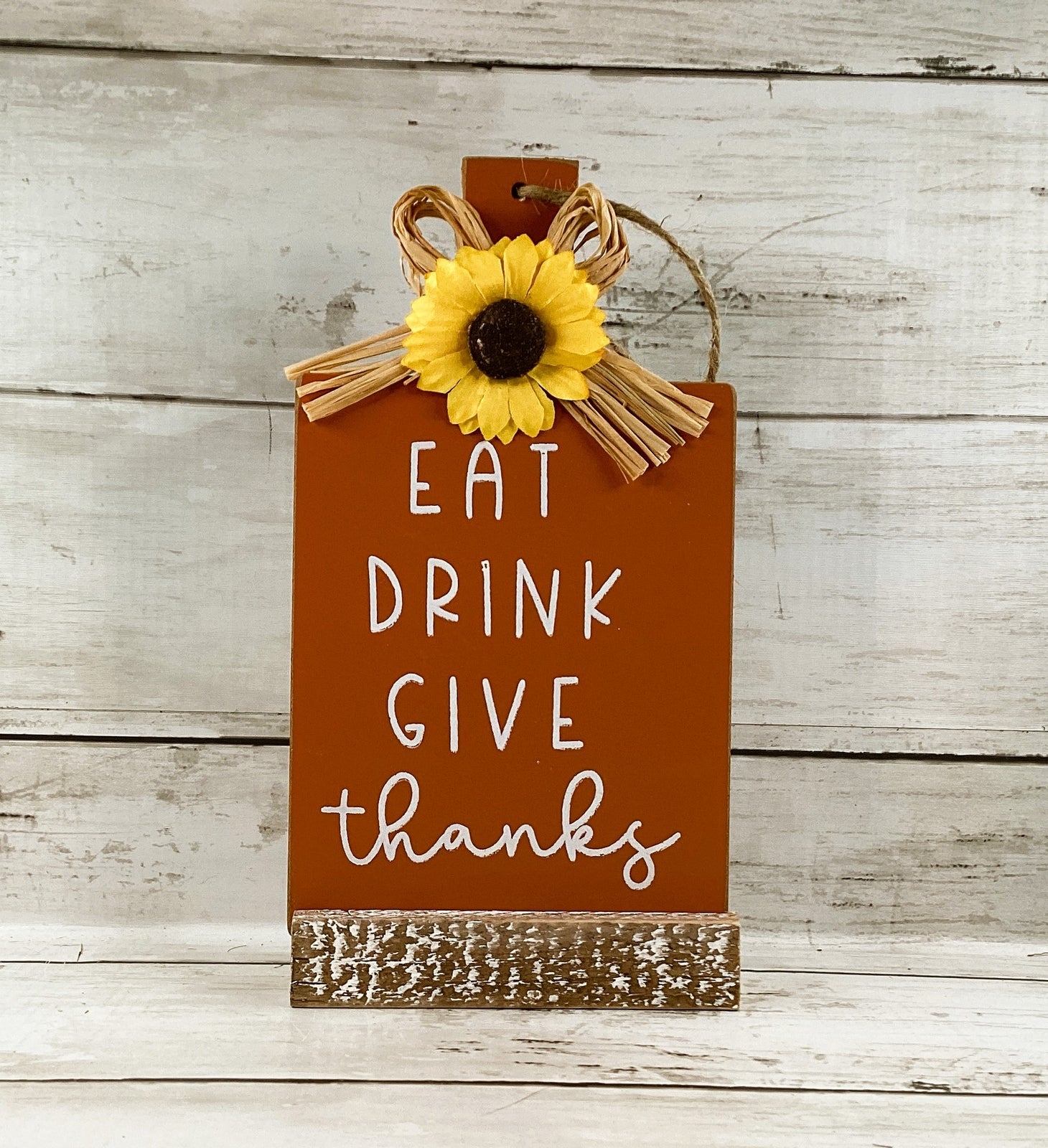 AGD Fall Decor - Eat Drink Give Thanks Small Cutting Board Rolling Pin 2pc