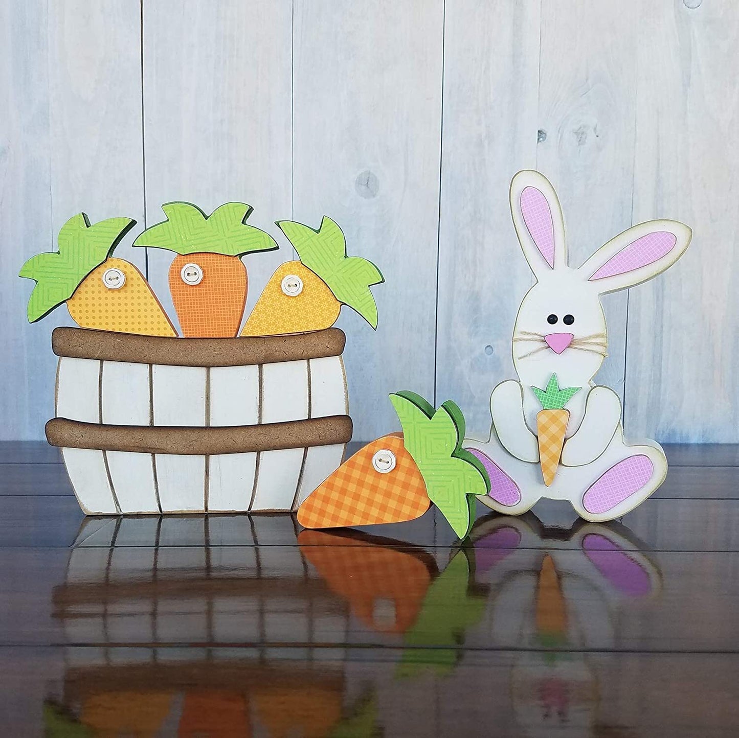 FD Easter Craft Decor - DIY Wood Carrots 4pc Set