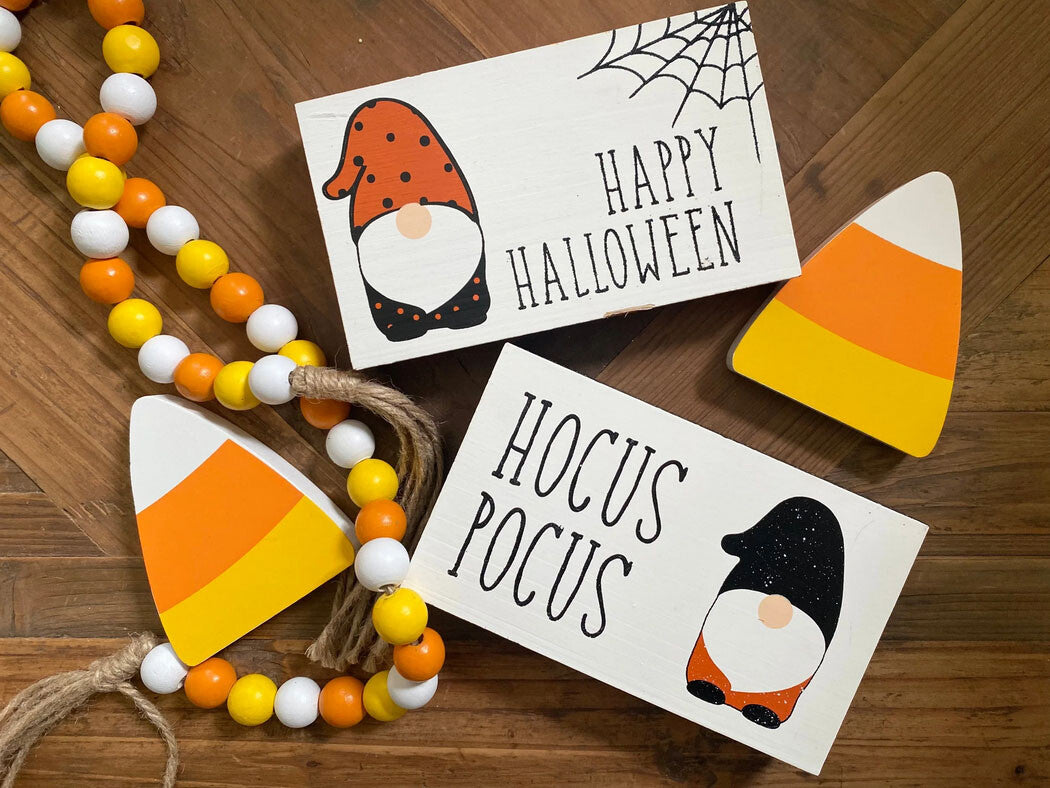 Collins Halloween Decor - Mini Candy Corn Shelf Sitters 2pc Set