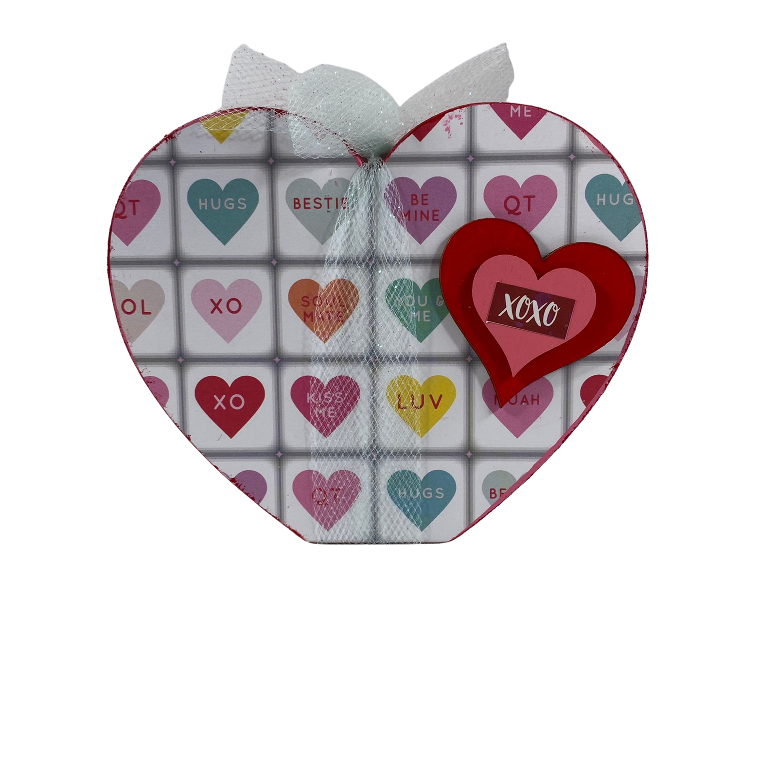 AGD Valentines Decor - XOXO Adorbs Double-Sided Chunky Heart Sitter