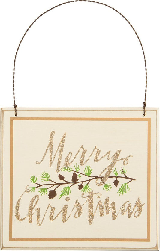 PBK Christmas Decor - Prim Beige Merry Christmas Ivy Sign
