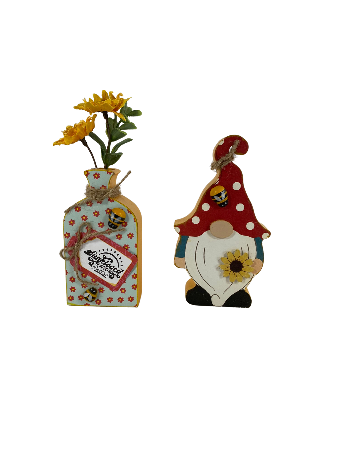 AGD Summer Decor - Sunkissed Blessed Sunflower Gnome 2pc Sitter