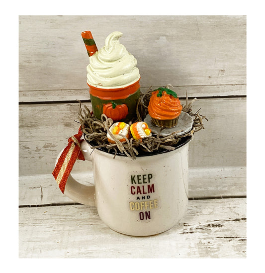 AGD Fall Decor - Fairy Garden Pumpkin Spice Latte Espresso Mug
