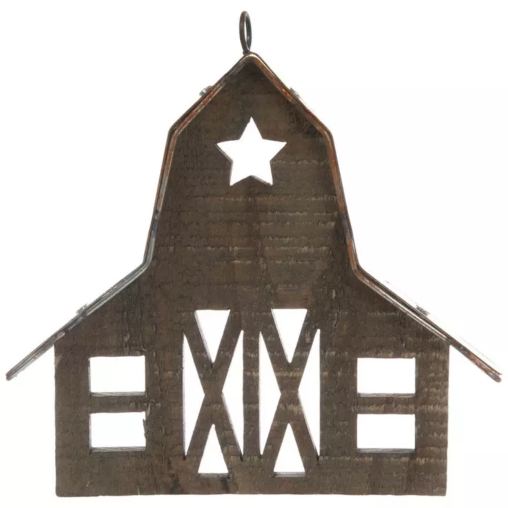 HL Christmas Decor  - Wood Rustic Barn Ornament
