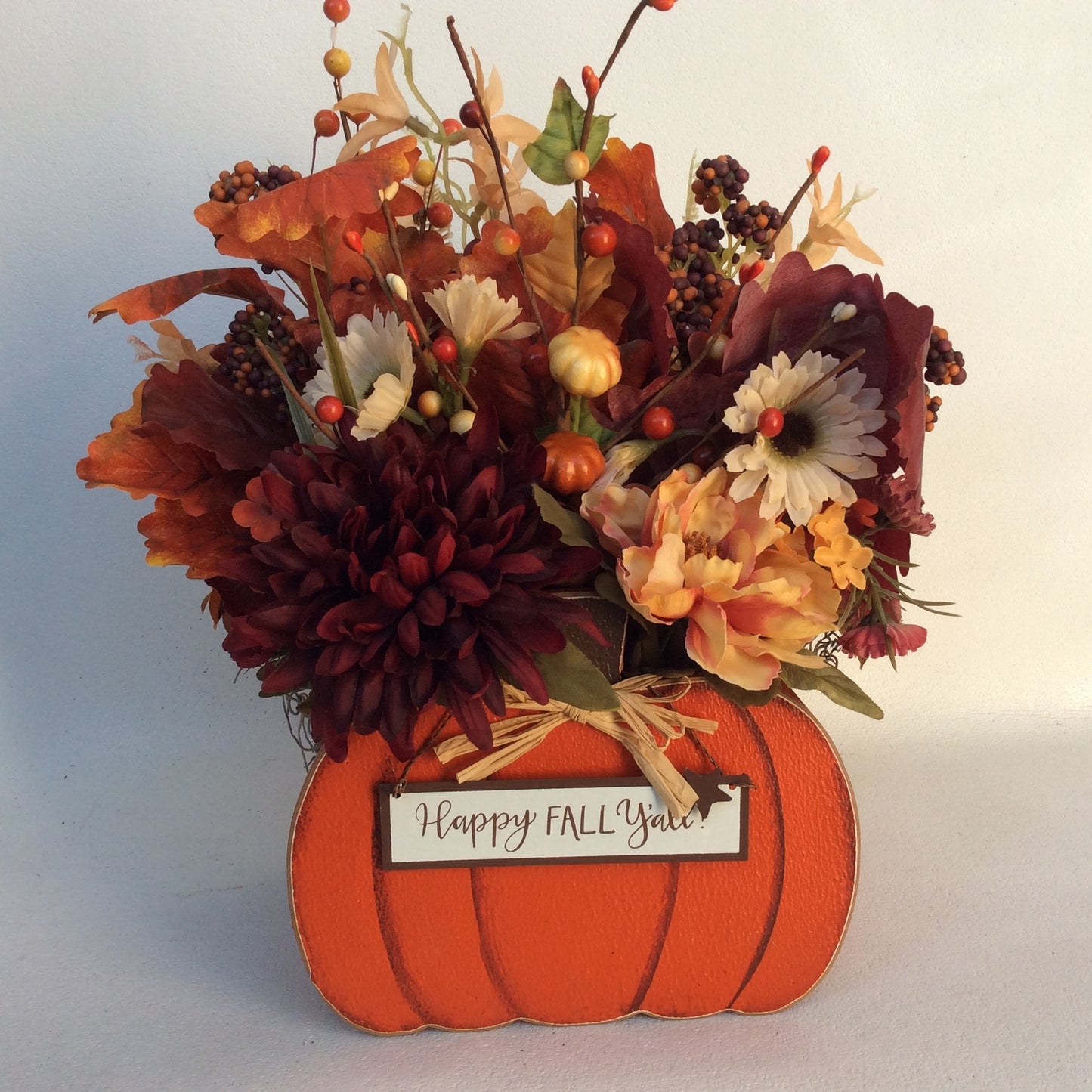 AGD Fall Decor-Harvest Thanksgiving Pumpkin Reversible Artificial Floral Display