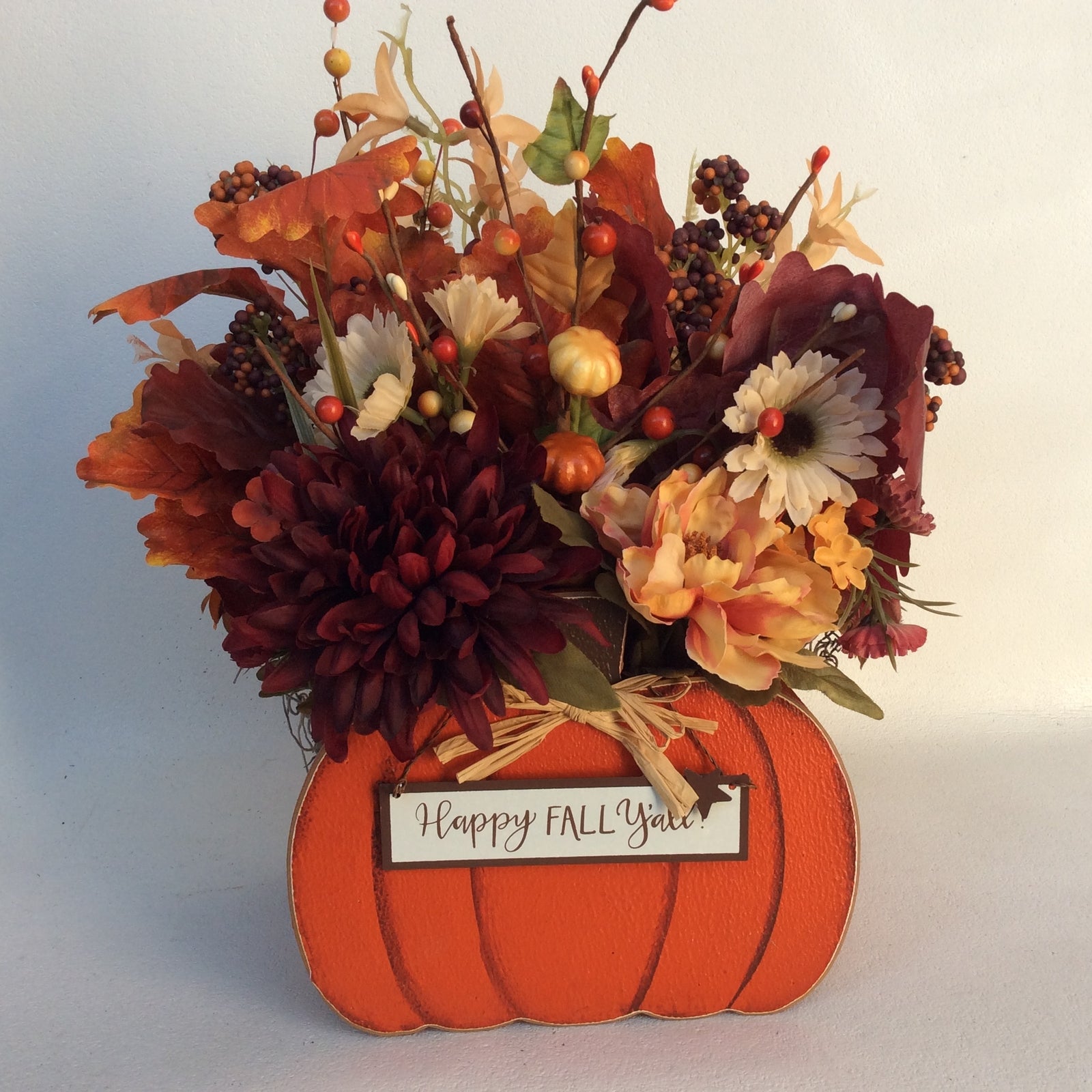 AGD Fall Decor-Harvest Thanksgiving Pumpkin Reversible Artificial Floral Display