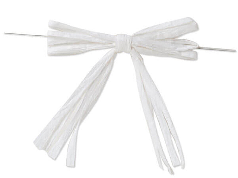 NW Craft Supply - Pre-Tied Raffia Bows White 18pc