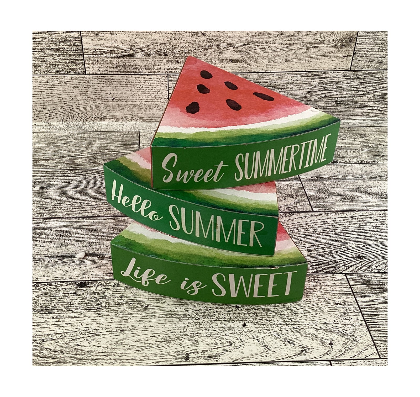 AGD Summer Decor - Watermelon Theme Tier Tray Decor 8pc Set