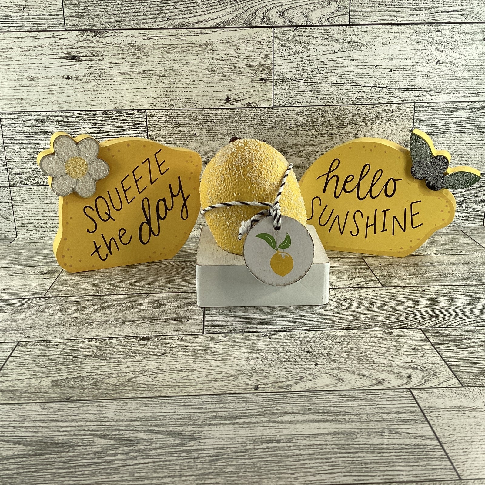 AGD Spring Decor - Summer Lemon Theme Tier Tray Decor 3pc Set