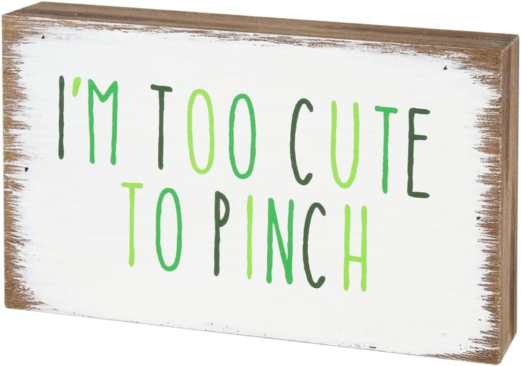 CP Valetines St Patricks Decor - Ending Pinch Reversible Sm block Sign