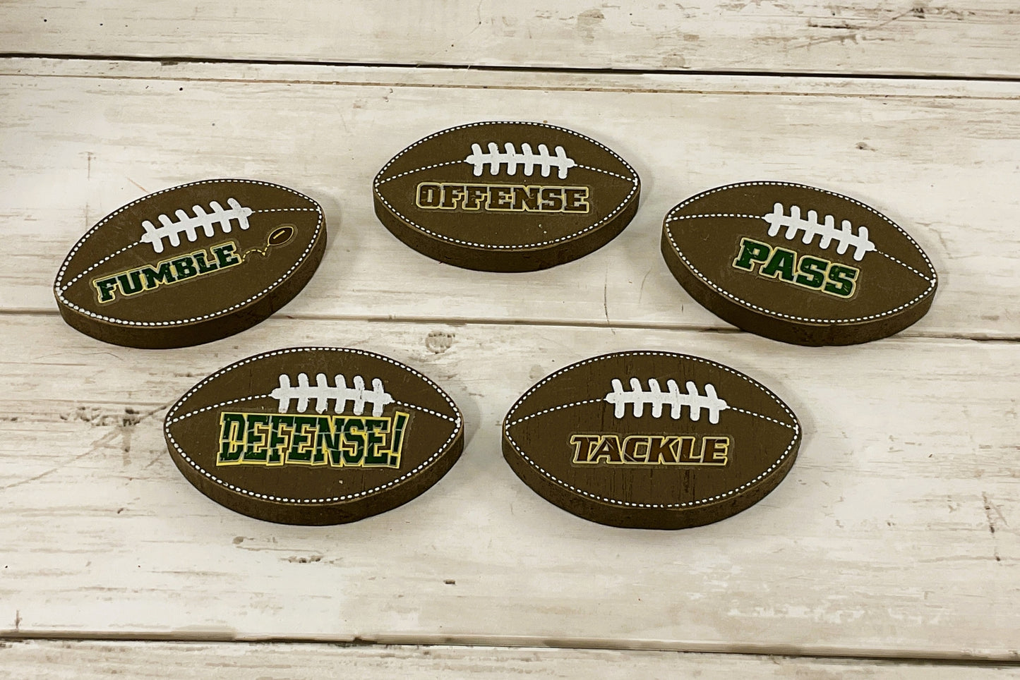 AGD Fall Decor - Chunky Wood Truck Football Theme Tier Tray Decor