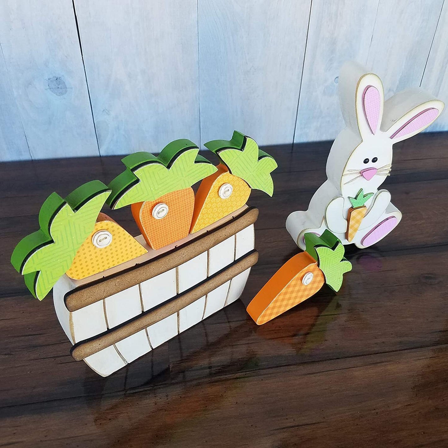 FD Easter Craft Decor - DIY Wood Carrots 4pc Set