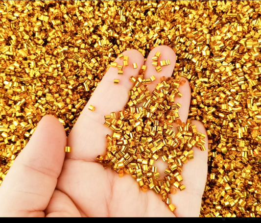 AGD Craft Supply -Crispy Bingsu Straw Beads Tube Confetti 25g Gold