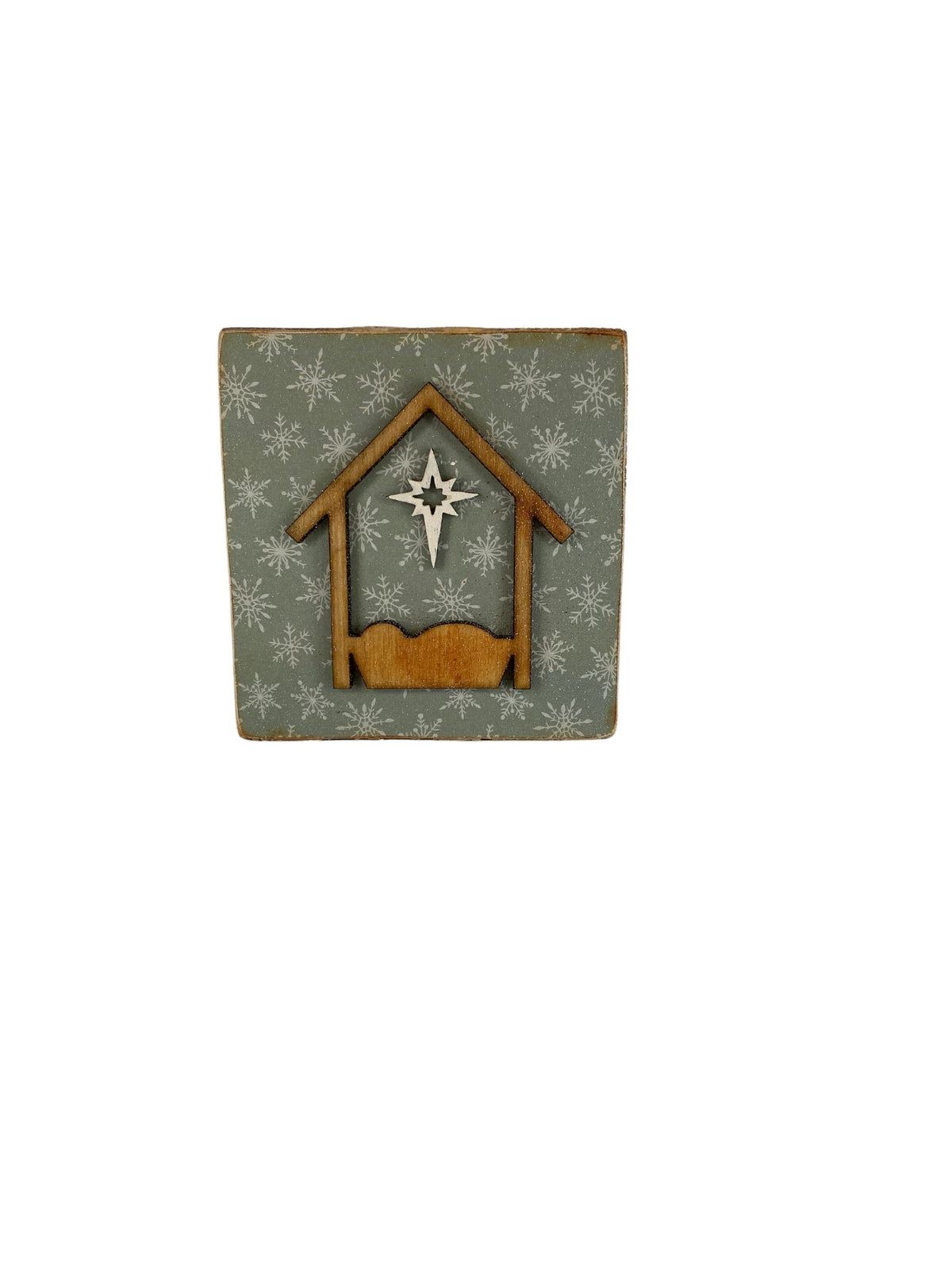 AGD Christmas Decor - Our Home Believes Baby Jesus Manger Signs 2pc