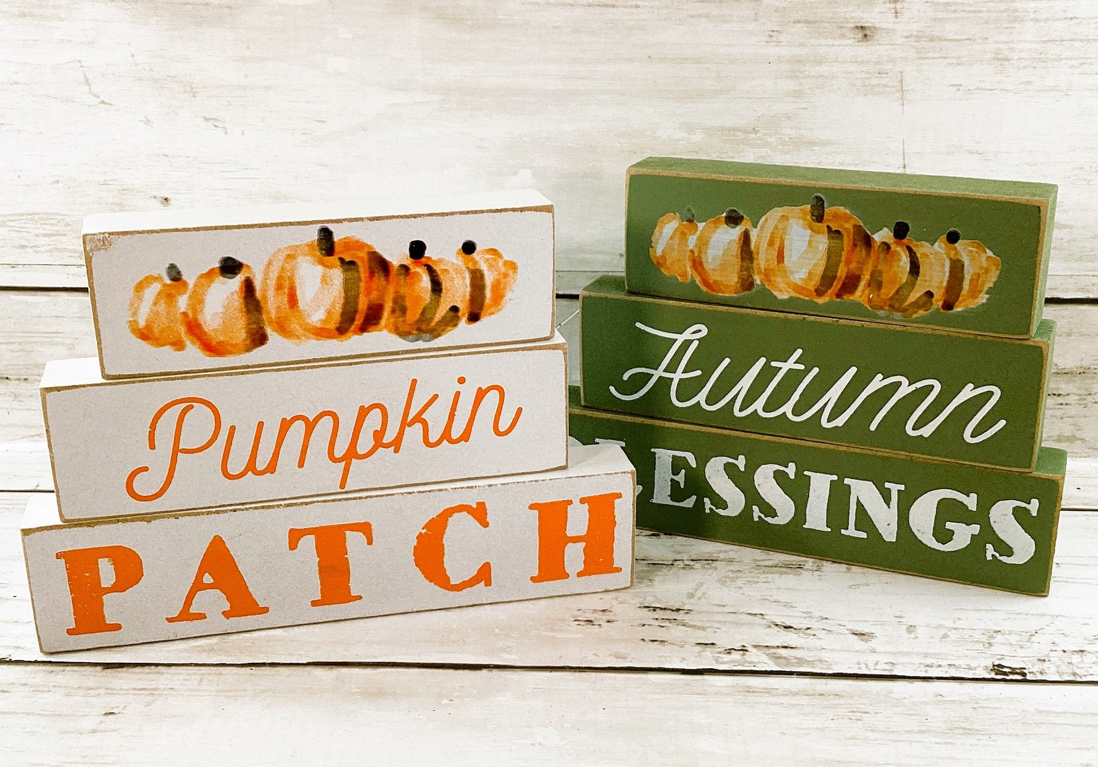 CWI Fall Decor - Water Color Pumpkin Signs and Truck 7pc Set