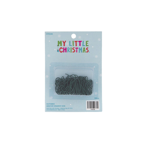 HL Christmas Supply - Green Miniature Ornament Hooks 100pc