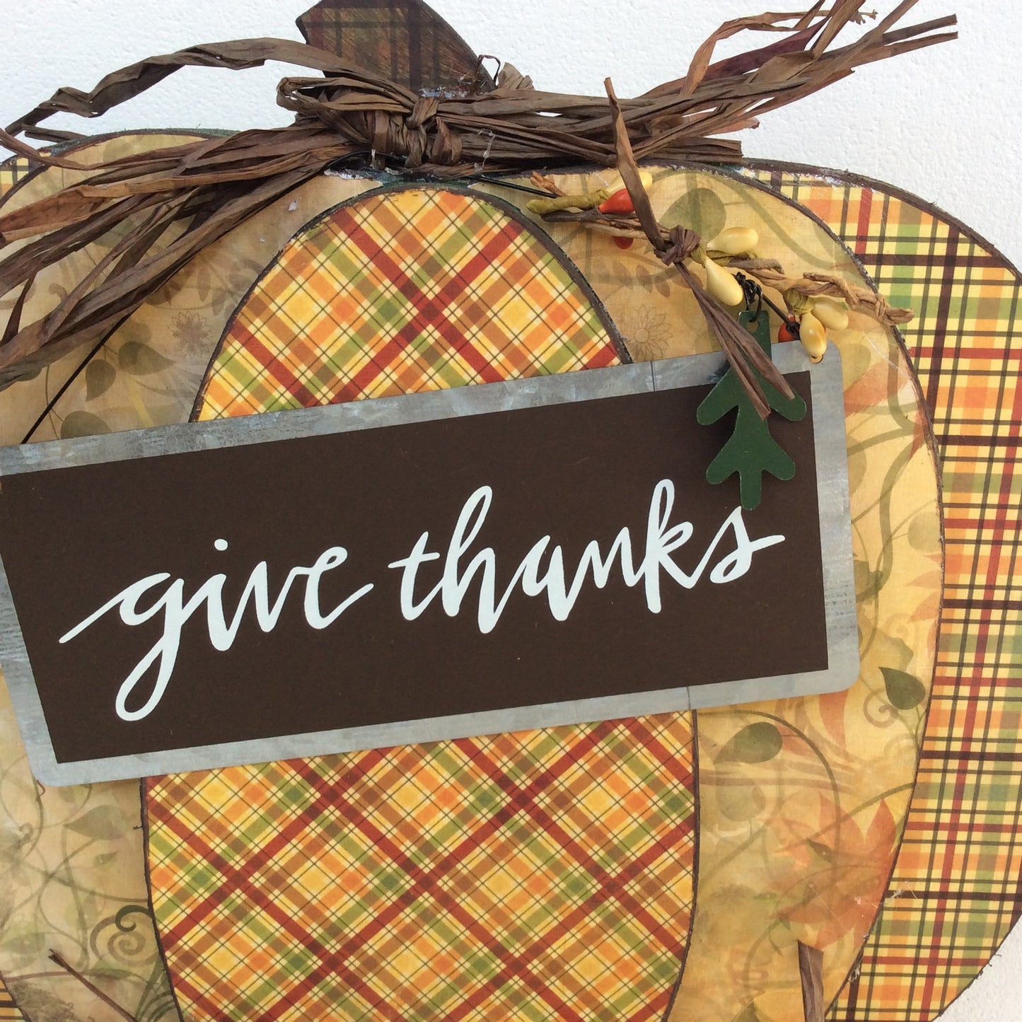 AGD Fall Decor -  Give Thanks Chunky Wood Pumpkin