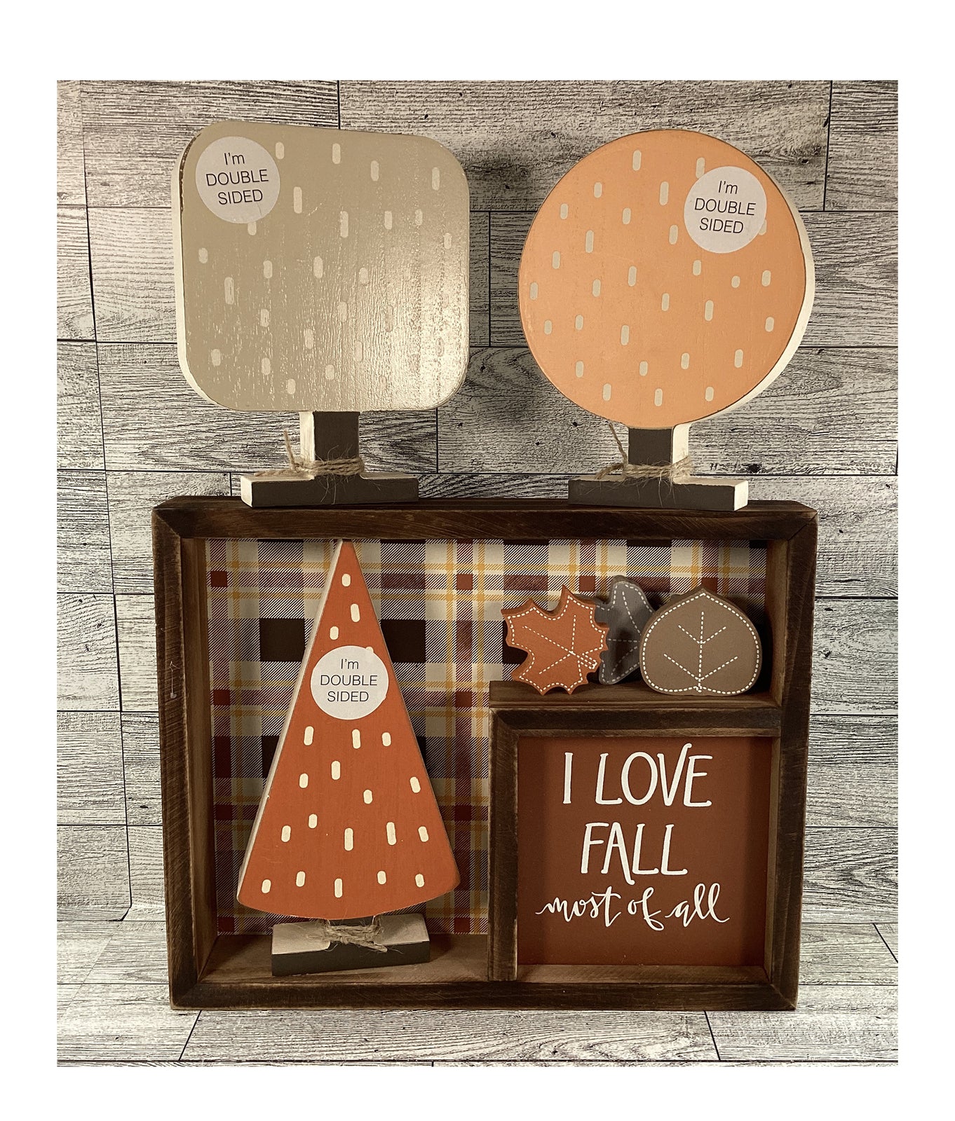 AGD  Fall Decor - 3D Trees Love Fall Most Of All Inset Shadow Box Sign