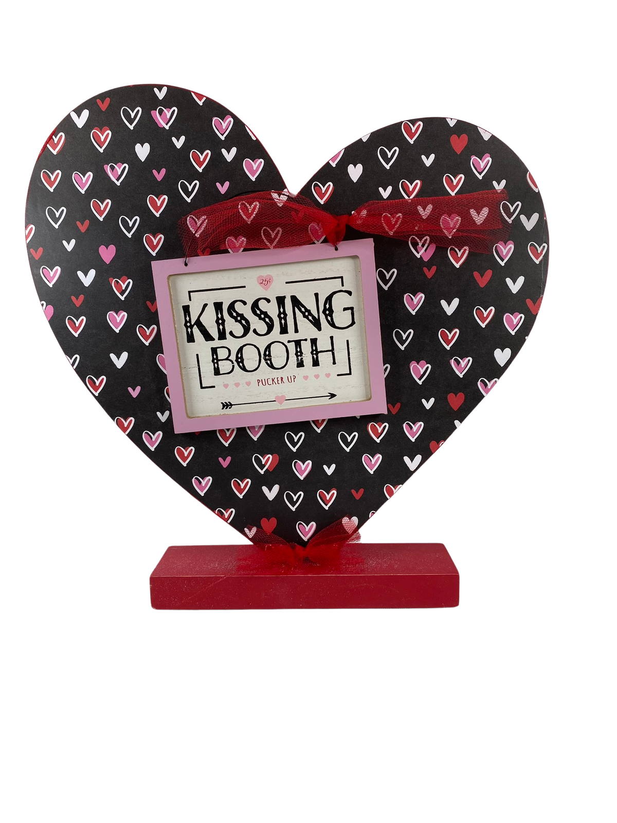 AGD Valentines Decor - Kissing Booth Heart Table Sitter 12inch