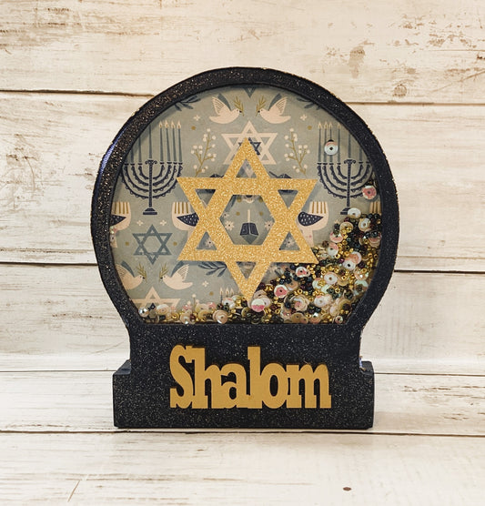 AGD Jewish Decor - Hanukkah Star of David Shalom Snowglobe