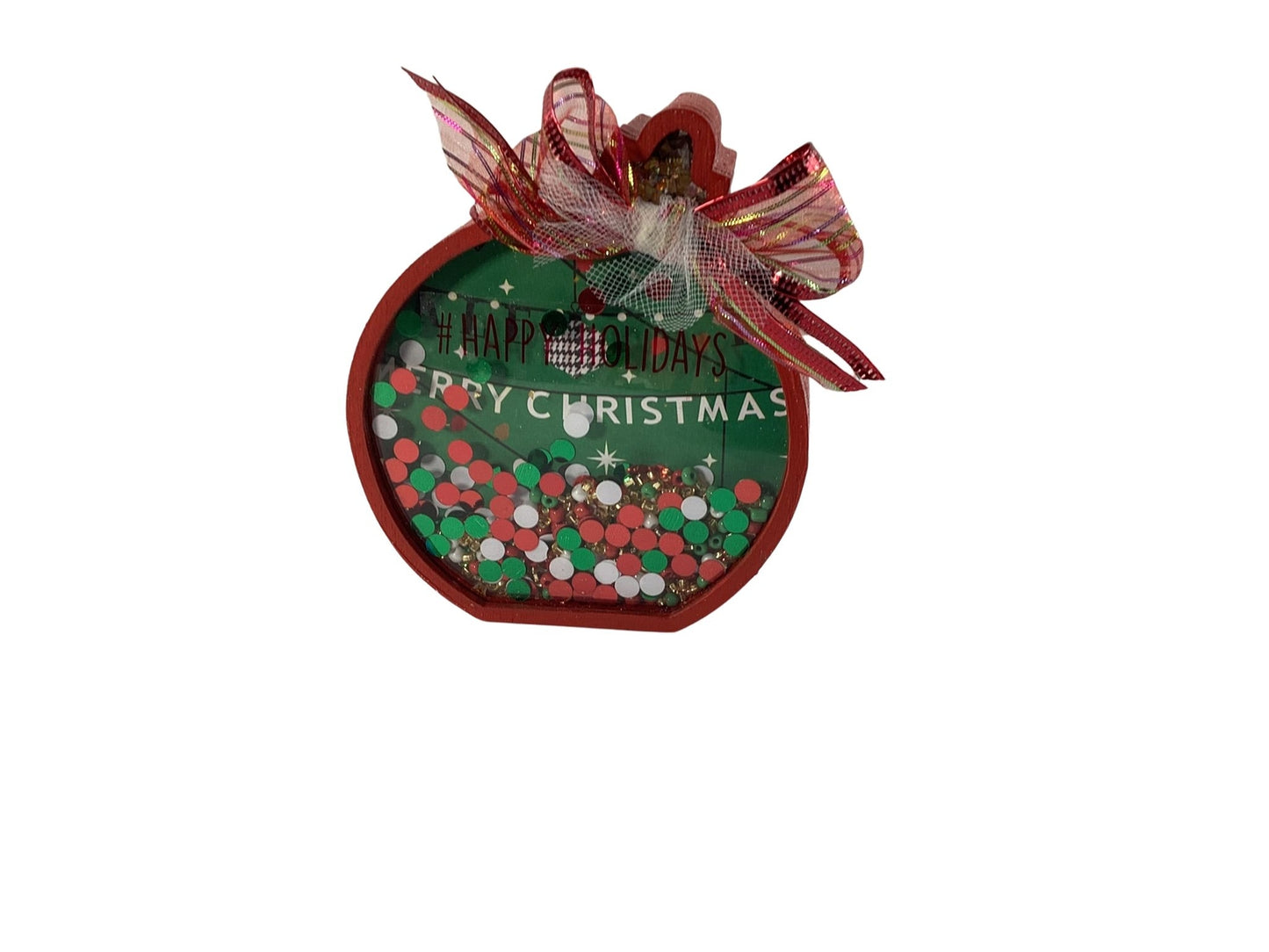 Christmas Decor -  Ornament Bulbs Chunky Wood Shaker Sitters 3pc Set