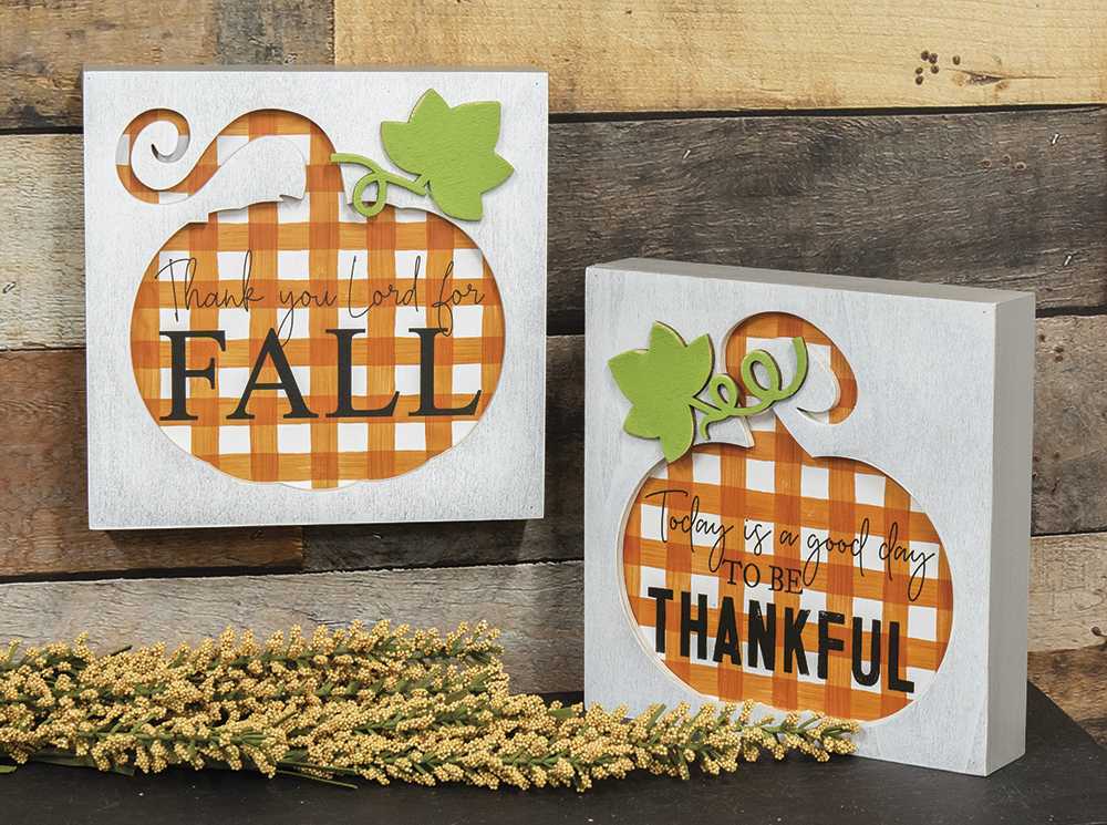 CWI Fall Decor - Good Day To Be Thankful Wood Box Sign