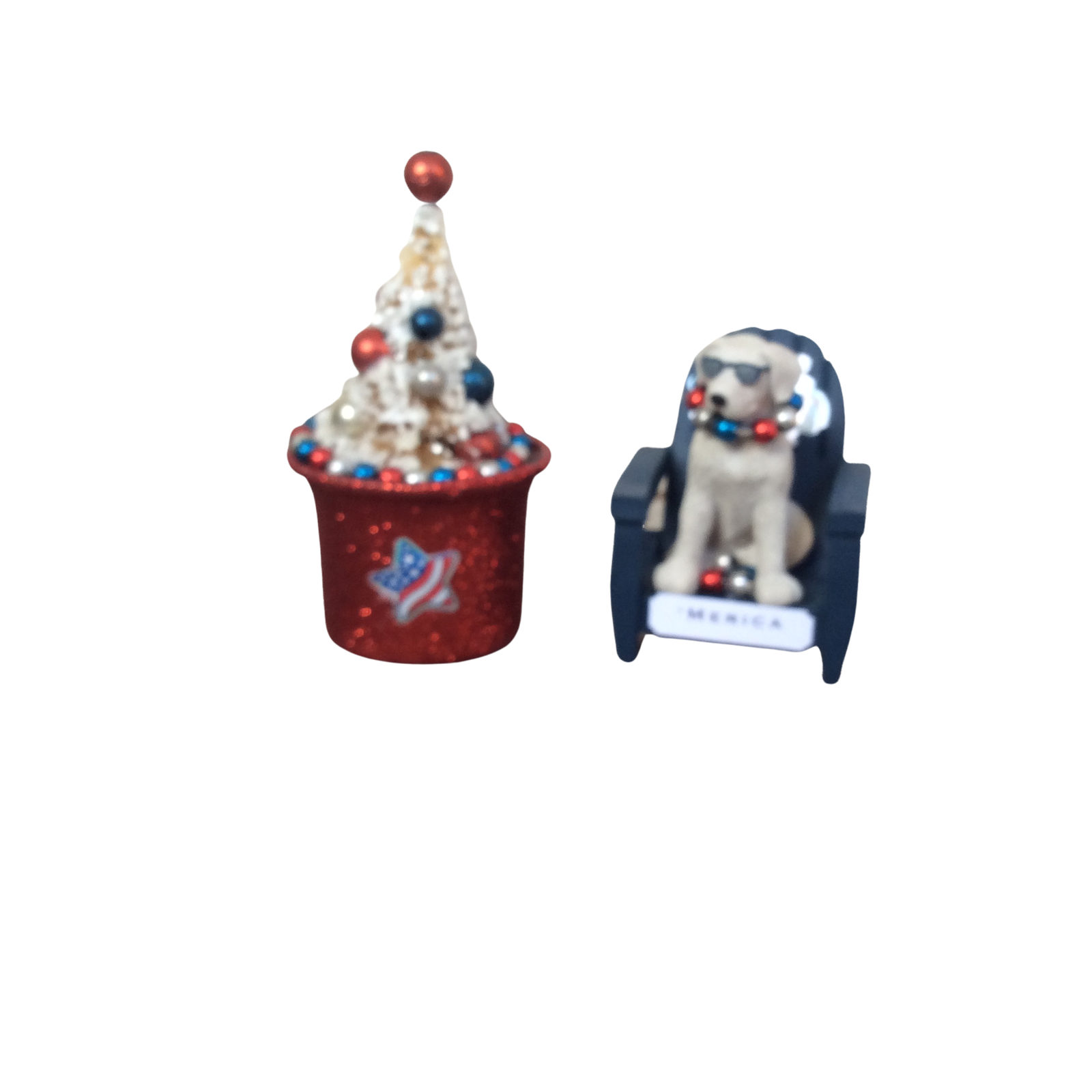 AGD Patriotic Decor - 'Merica Resin Dog Sisal Tree Decor