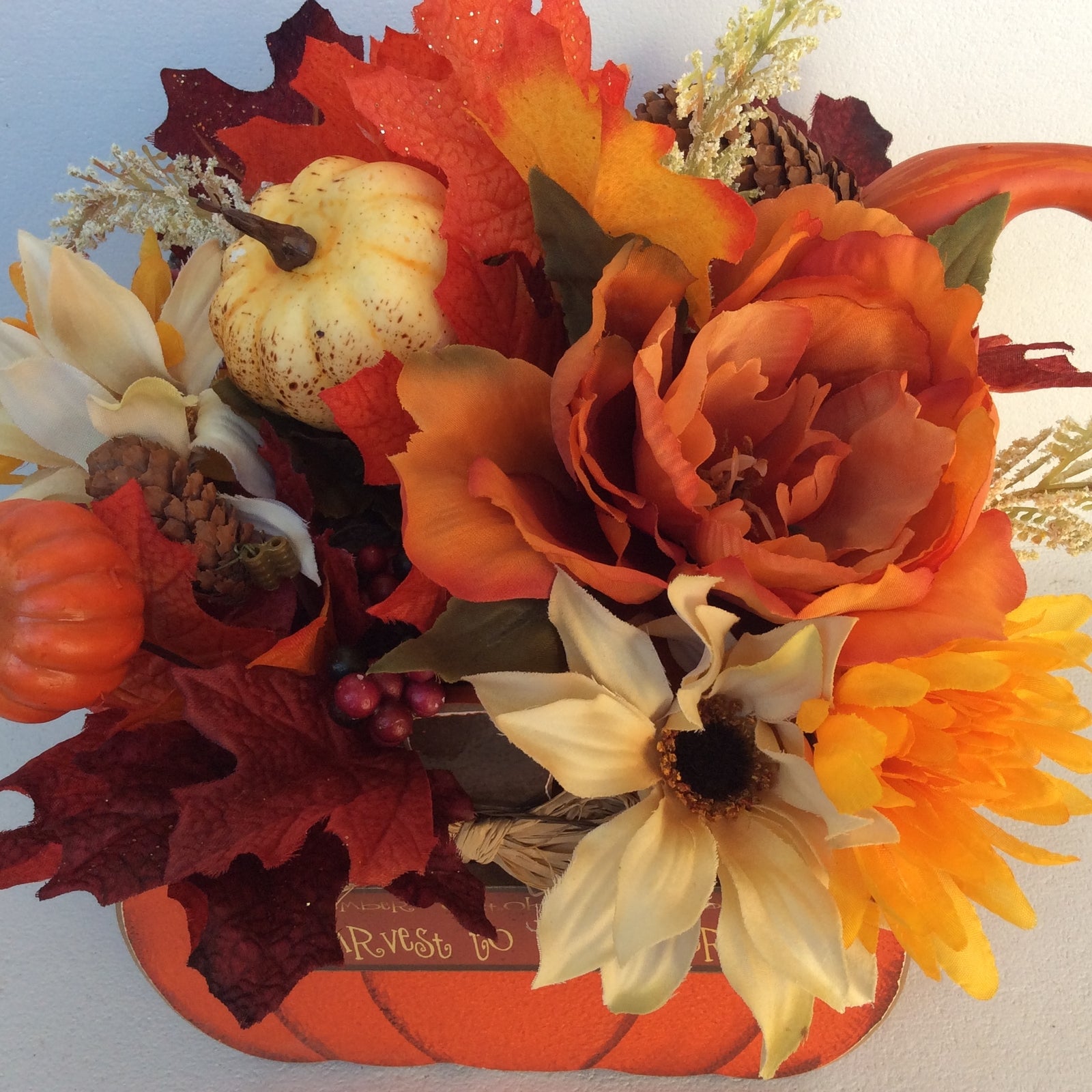 AGD Fall Decor - Harvest To Remember Pumpkin Artificial Floral Display