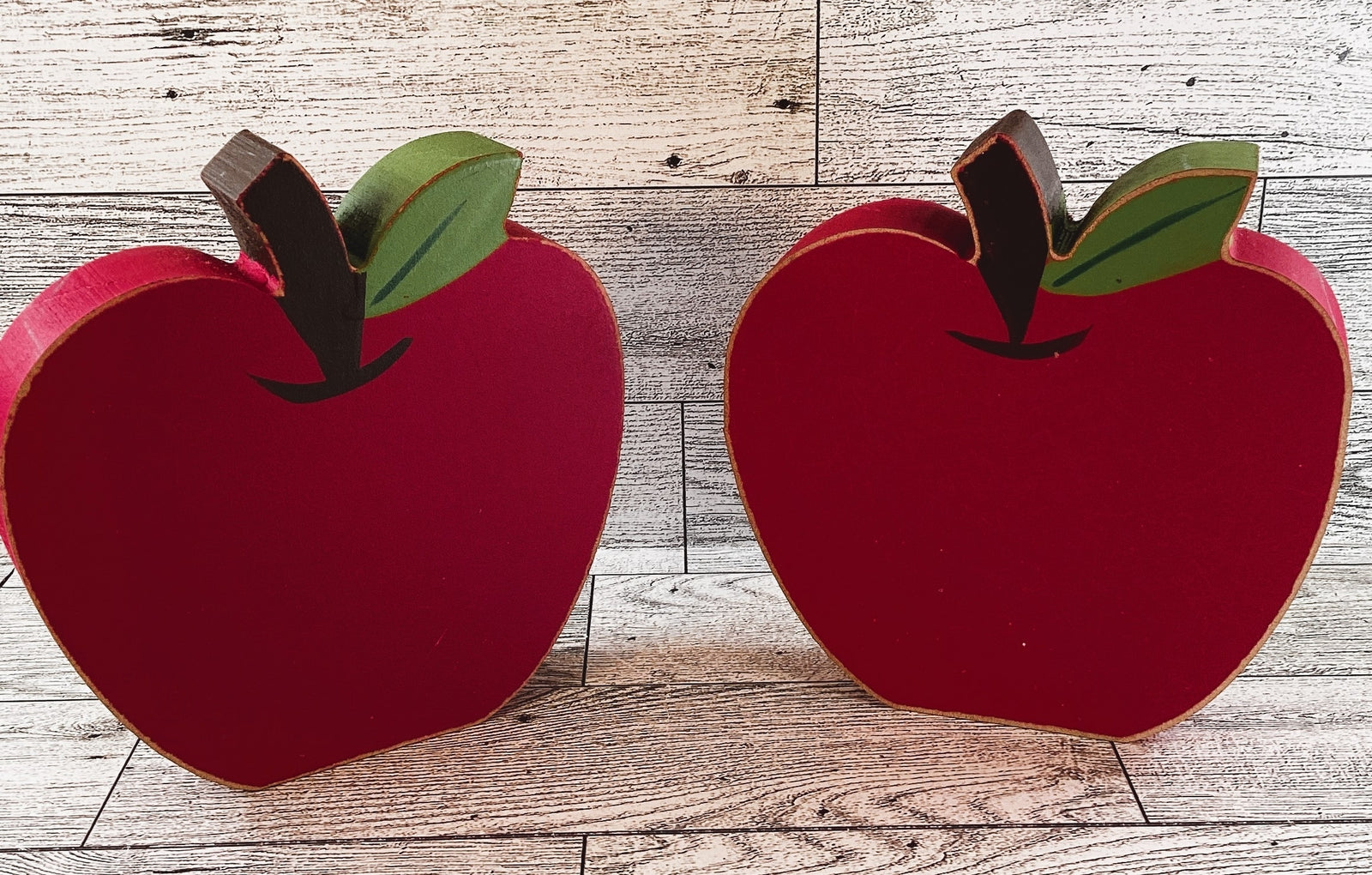 AGD Patriotic Decor - July 4th Red White Blue Chunky Wood Apple Sitter