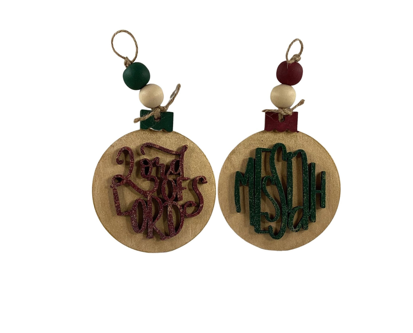 AGD Christmas Decor -  Names of God Advent Layered Wood Ornaments 8pc