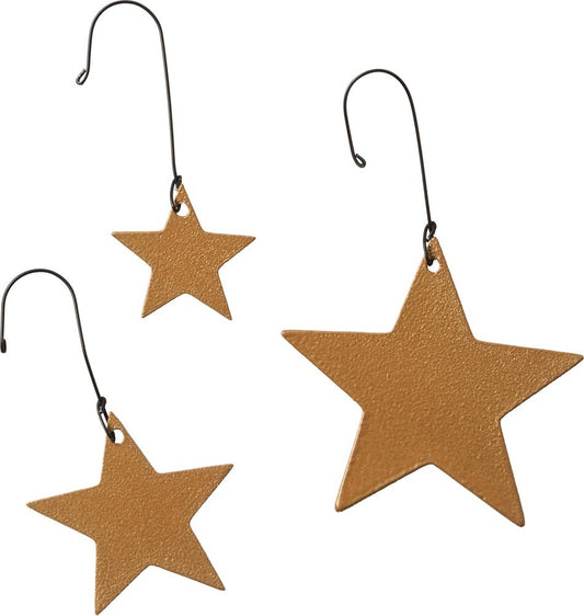 PBK Holiday Decor - Farmhouse Copper Rustic Star Ornaments 15pc Set