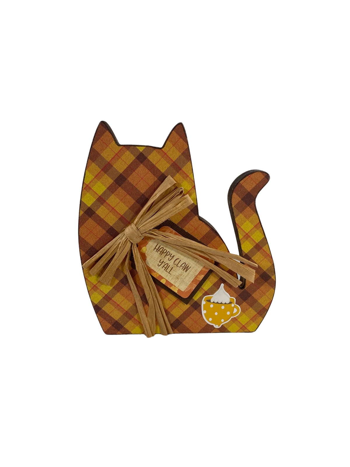 AGD Fall Decor - Pawp-kin Spice Happy Y'all Latte Wood Cat Dog 2pc Set