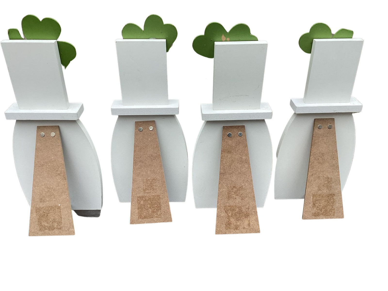 AGD St Patricks Decor - Irish Leprechaun Gnome Easel back Signs 4pc