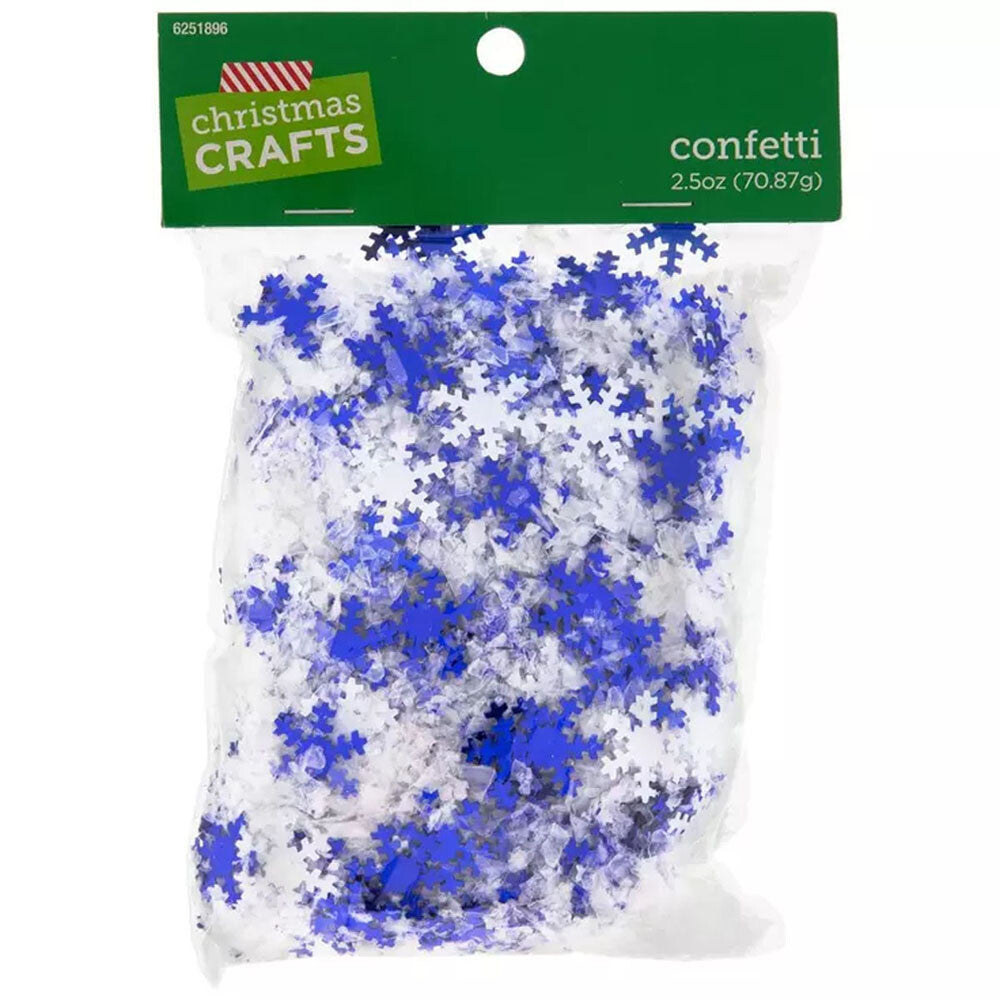 HL  Christmas Craft Supply  - Blue and White Snowflake Globe Confetti