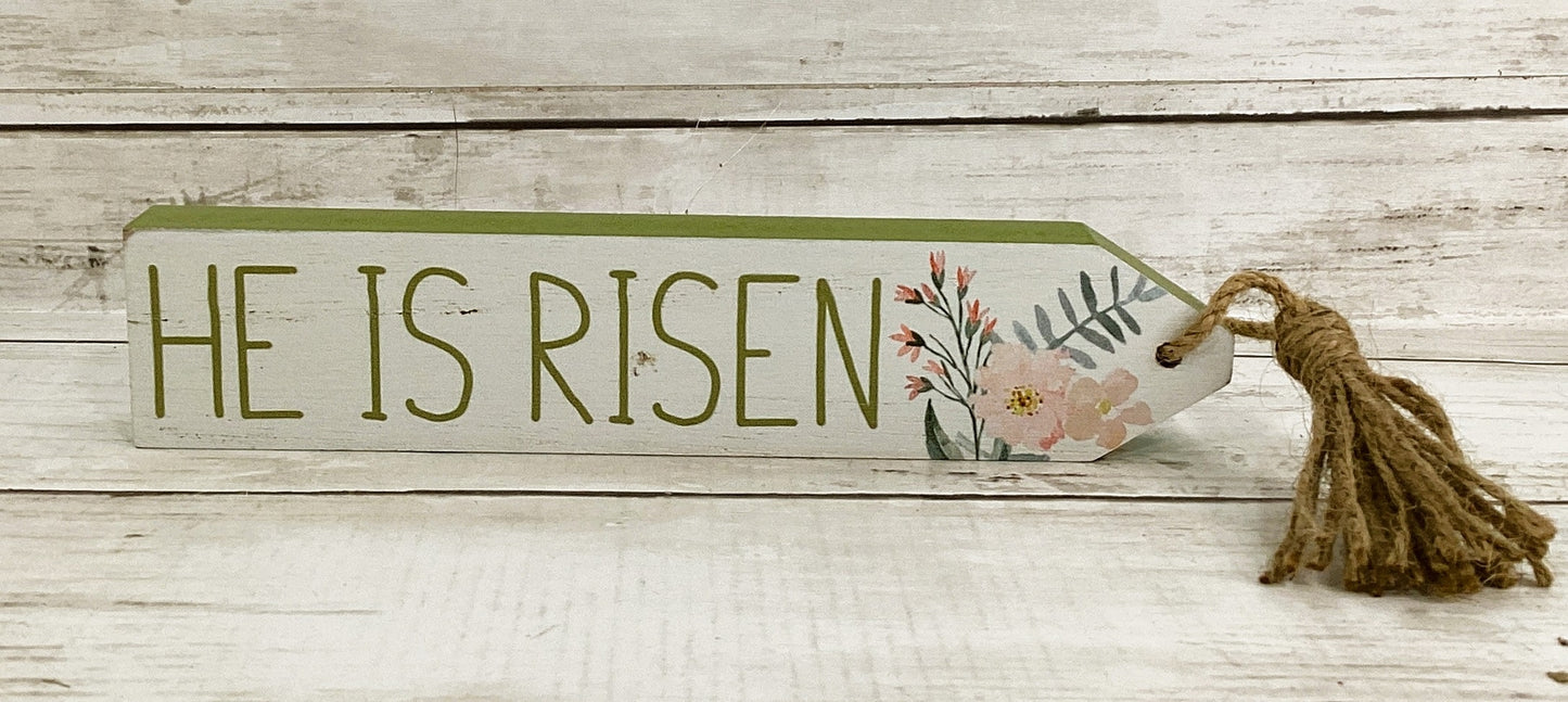 HL YI Easter Decor - He Is Risen Watercolor Garden Tomb Sign 2pc