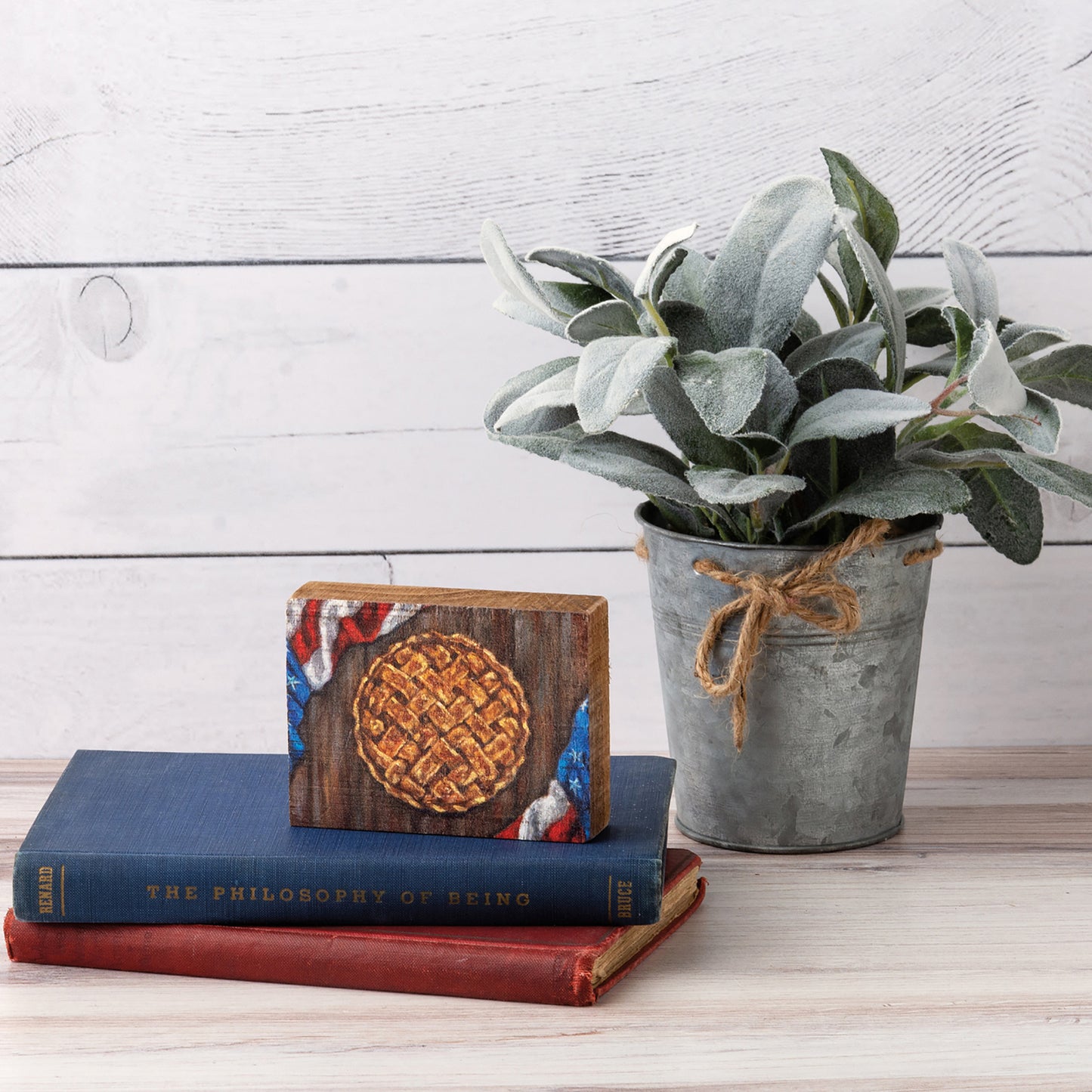 PBK Patriotic Decor - American as Apple Pie Mini Tier Tray Block Sign